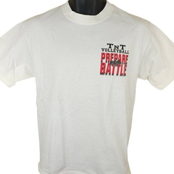 TNT Volleyball T Shirt Mens Size Medium Vintage 90s Prepare For Battle - Picture 2 of 6